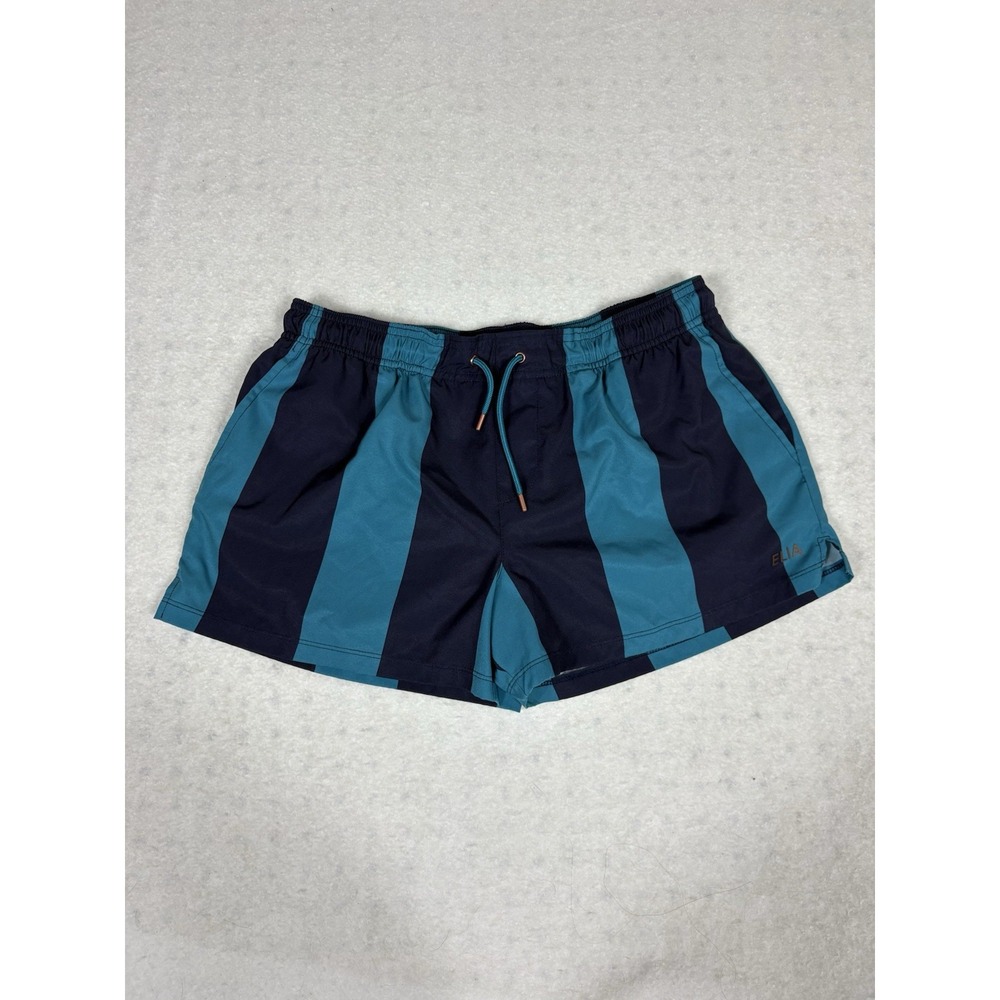 Elisa Beachwear Short Swim Shorts Blue Navy Blue Striped Men's Size Large